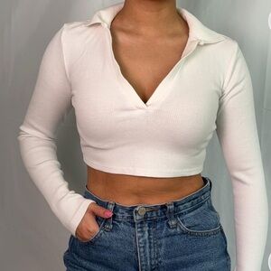 Zara White Button Down Collared Shirt women